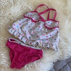 Toddler two-piece polka dot swimsuit